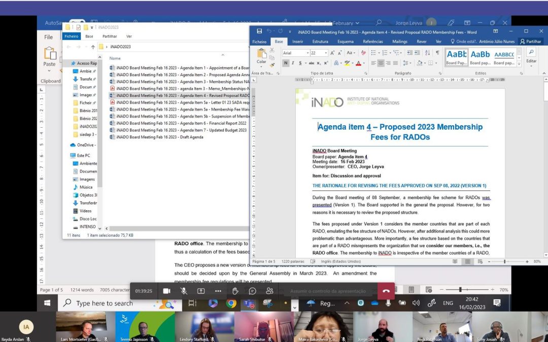 Primeira Reunião do Conselho de Administração da iNADO