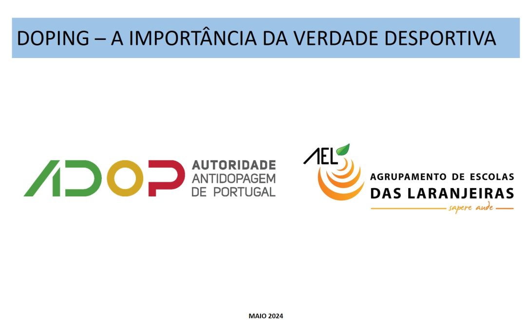 Ações de prevenção de dopagem com alunos da Escola E.B. 2,3 Professor Delfim Santos